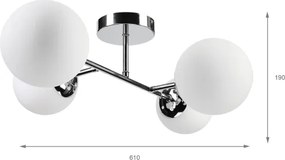 Brilagi - Plafoniera MALONY 4xE14/20W/230V cromo lucido