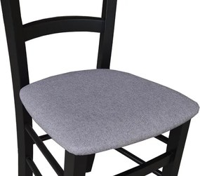 Sedia in legno con seduta imbottita Venezia finitura Nero SET DA 2