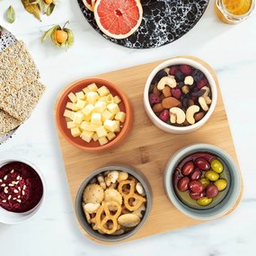 Set da portata in gres di colore naturale 4 pezzi - Orion