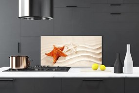 Pannello cucina paraschizzi Stelle marine sulla spiaggia di sabbia 100x50 cm