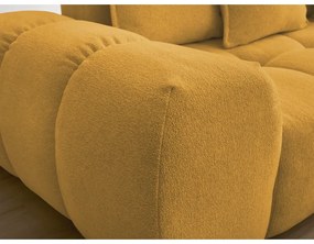 Divano angolare color senape allungabile e con contenitore (penisola a destra/a L) con rivestimento in ciniglia Everest – Bobochic Paris