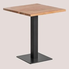 Tavolo Bar Quadrato Legno Acacia Ristretto ↔︎ 70 Cm & Nero - Sklum