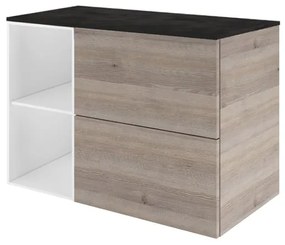 Mobile da bagno sotto lavabo SENSEA Neo Line rovere grigio/ardesia L 60 x H 65 x P 48.5 cm, lavabo non incluso