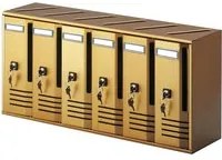 Cassette Postali 6 Posti con Serratura in Alluminio Trimec Bronzo