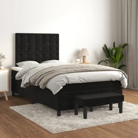 Giroletto A Molle Con Materasso Nero 120x200 Cm İn Velluto /