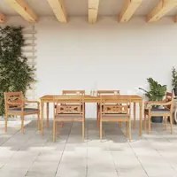 Set Pranzo Giardino 7pz con Cuscini Grigio Scuro Massello Teak 3155986