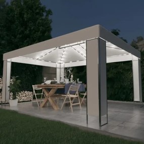 Gazebo con Stringa di Luci LED Bianco 3x4 m