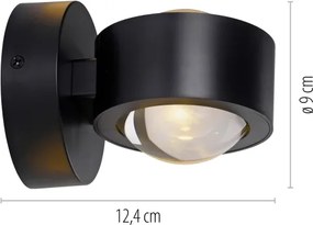 Schöner Wohnen 19331-18 - Lampada da parete LED CHIA 2xLED/2W/230V, nero