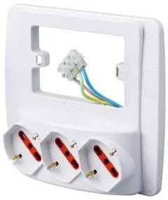 Presa Multipla da parete Emilia Smart con prese bivalenti 10-16 A compatibile con tutte le placche