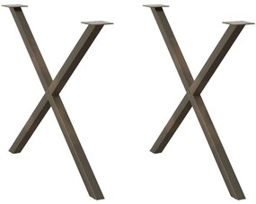 Gambe Tavolo Pranzo A X 2 Pz Naturale 90x(72-73) Cm Acciaio /