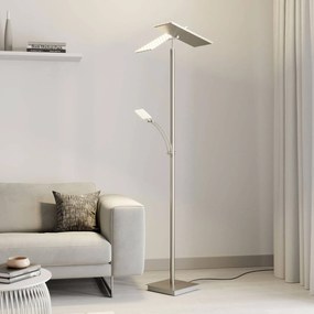 Lucande Piantana LED Parthena, nichel, metallo, 180 cm