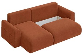 Divano angolare color mattone allungabile (con composizione variabile) Lorine – Ropez
