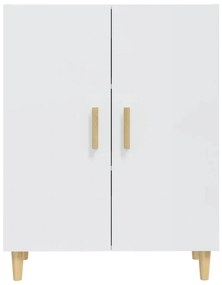 Credenza bianco lucido 70x34x90 cm in legno multistrato