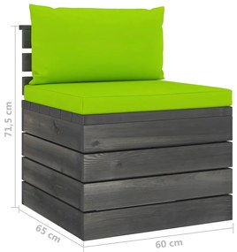 Set Divani da Giardino su Pallet 9 pz con Cuscini Massello Pino