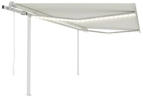Tenda Automatica Con Sensore Vento E Led 4x3,5 M Crema /