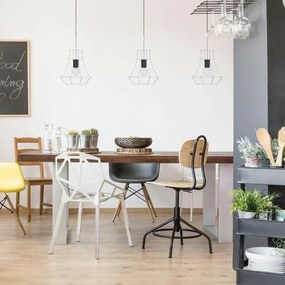 Lampadario Design Tubolar nero paralume nero E27 Ø35cm LUMICOM