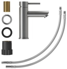 BATH DELUXE 28-017-03-73-02 - Rubinetto del lavandino RINGSTED 17,8 cm in polvere grigio