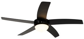 Ventilatore da soffitto smart nero con stampa legno 132cm incl. LED dimmerabile con telecomando - Cool