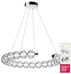 Lampadario Contemporaneo Amulet 26W Metallo E Vetro Cromo