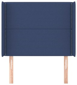 Testiera ad orecchio blu 83x16x118/128 cm in tessuto