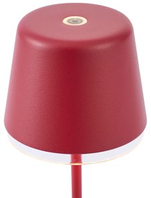 Lampada da tavolo rossa con LED IP65 ricaricabile con stazione di ricarica - Treble