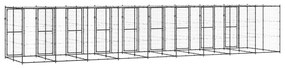 Gabbia per cani da esterno in acciaio con tetto 21,78 m²