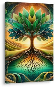 Quadro su tela – Albero della vita mistico al lago