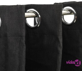 vidaXL Tende Oscuranti Effetto Lino 2 pz 140x175 cm Antracite