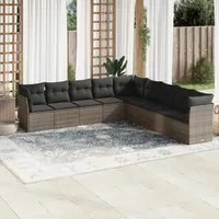 Set Divano da Giardino 9 pz con Cuscini Grigio in Polyrattancod mxl 114432