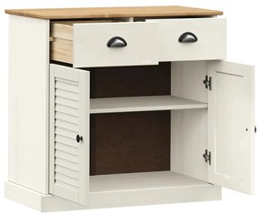 Credenza cassetti vigo bianco 78x40x75 cm legno massello pino