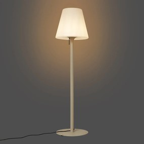 Lampada da terra moderna da esterno beige con paralume bianco IP44 - Big Virginia