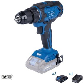 Trapano avvitatore 20v 2 batterie 2.0Ah e caricabatteria ixes Scheppach c-dd45-x