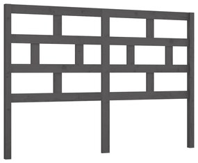 Testiera per letto grigia 141x4x100cm in legno massello di pino