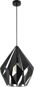 Lampadario Design Carlton nero paralume nero e antracite E27 Ø38.5cm EGLO
