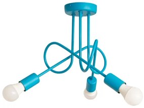 Lampadario a incasso per bambini con LED OXFORD 3xE27/15W/230V Blu