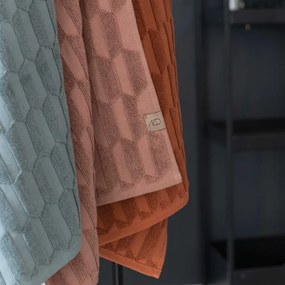 Asciugamano in cotone verde scuro 50x95 cm Geo - Mette Ditmer Denmark