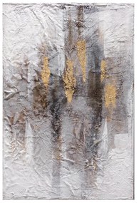 Dipinto su tela Astratto grigio oro, grigio / argento 60 x 90 cm