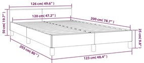 Giroletto con Testiera Grigio Chiaro 120x200 cm in Velluto