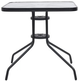 Set mobili da pranzo per giardino 3 pz nero