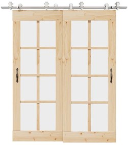 Kit Binari Porta Scorrevole 200 Cm Acciaio Inossidabile Argento /