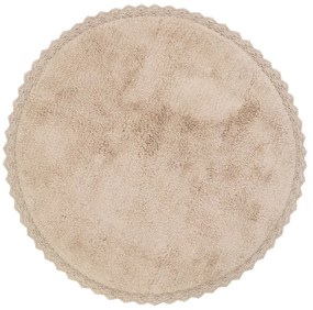 Tappeto beige in cotone fatto a mano, ø 110 cm Perla - Nattiot