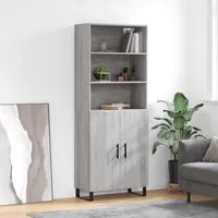 Credenza Grigio Sonoma 69,5x34x180 cm in Legno Multistratocod mxl 101784