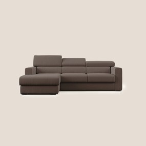 Dylan divano angolare con pouf estraibile poggiapiedi in tessuto simil cotone impermeabile T13