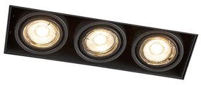 Set di 6 faretti da incasso neri orientabili senza bordi 3 luci - Oneon