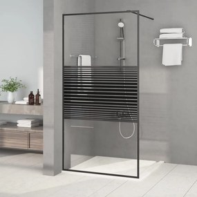 Parete Doccia Walk İn Nero 100x195 Cm Vetro Trasparente Esg /
