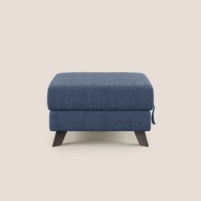 Moon Pouf contenitore e piedini alti in tessuto morbido ad intreccio soft-touch impermeabile T06 blu