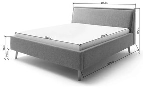 Letto matrimoniale imbottito verde/blu con contenitore con rete inclusa 180x200 cm Frieda – Meise Möbel