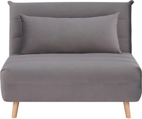Poltrona allungabile Spike in velluto grigio - L90 x L105 x H80 cm