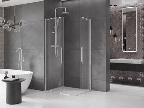 Mexen Velar Duo cabina doccia scorrevole 90 x 80 cm, trasparente, cromo - 871-090-080-02-01