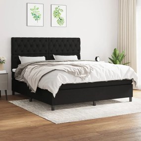 Giroletto A Molle Con Materasso Nero 160x200 Cm İn Tessuto /